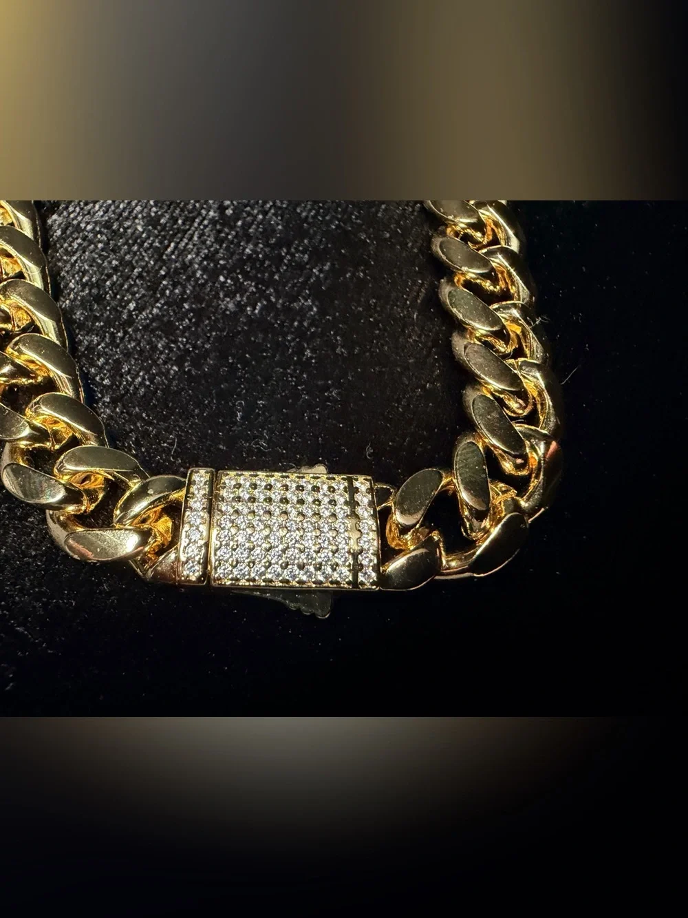 Iced Out Box Lock Cuban 22in 10MM 14K Gold Premium Finish. AAA CZ Brand New